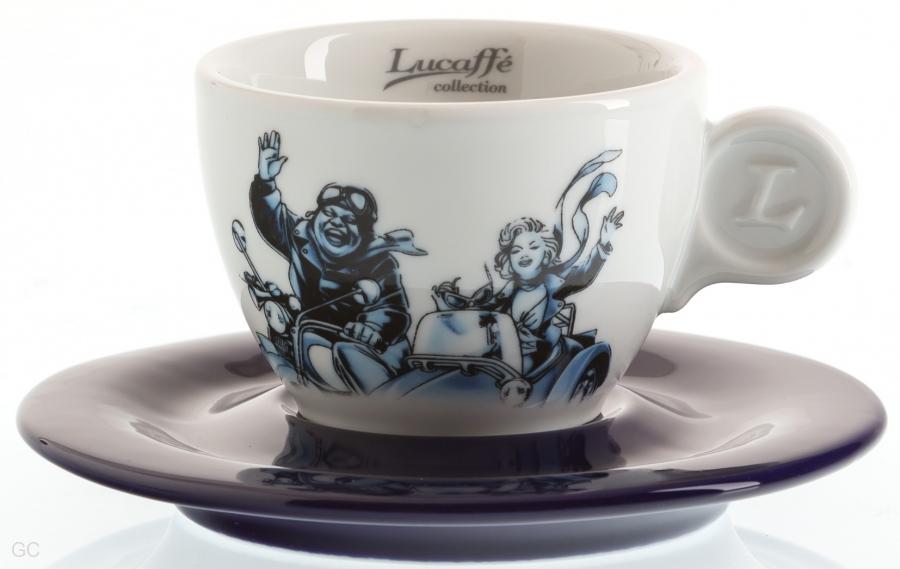 Lucaffé BLUCAFFE, porcelánový šálek s podšálkem 30 ml