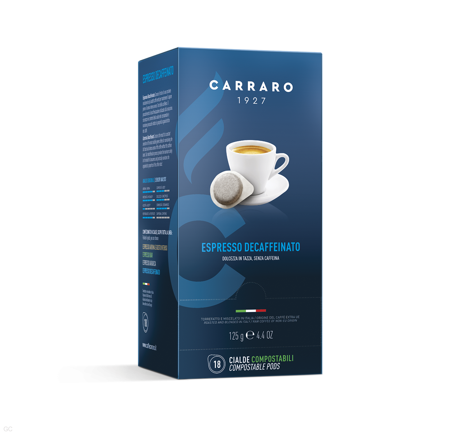Carraro Espresso Decaffeinato - pody 18ks