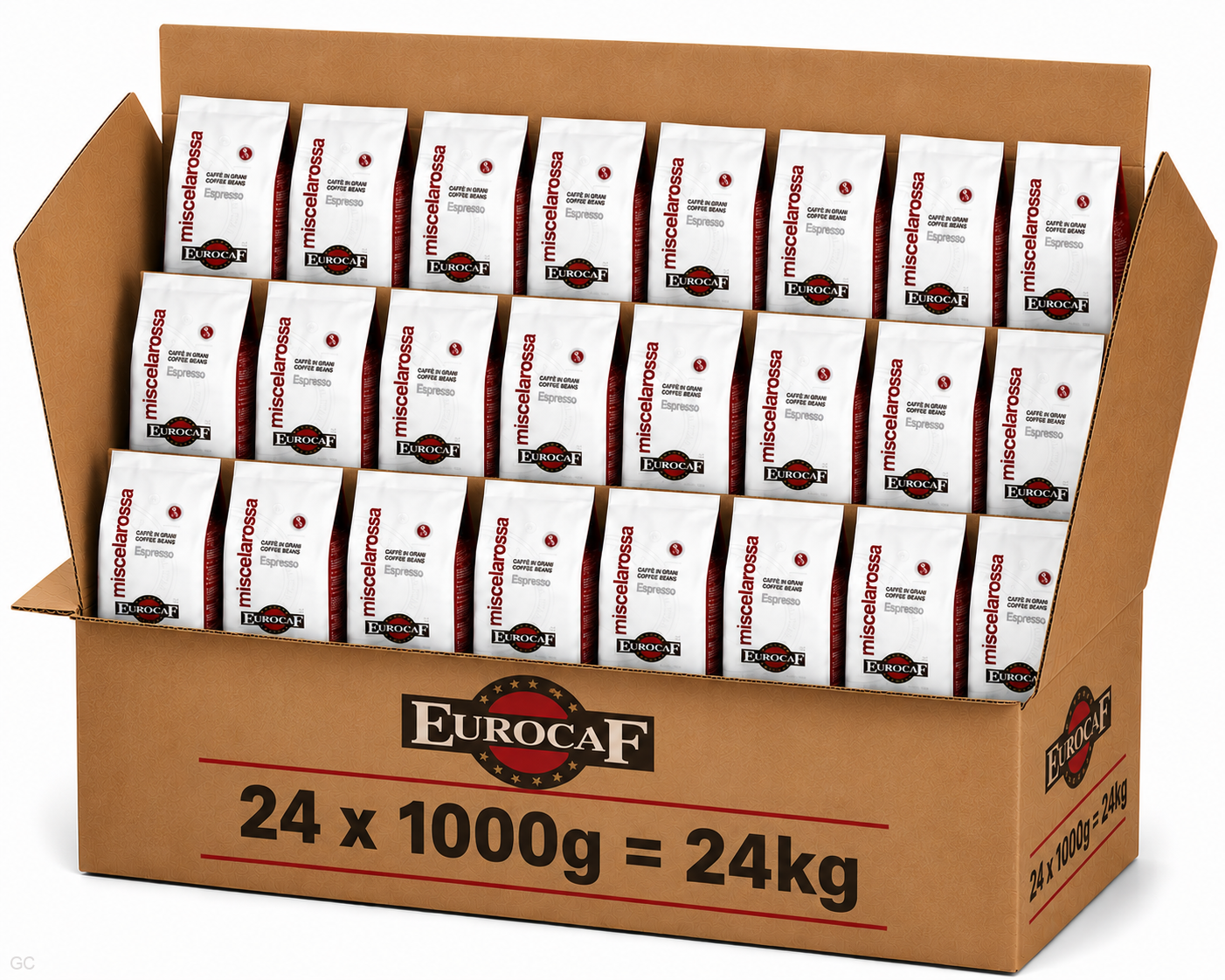 Eurocaf Miscela Rossa - 24x 1kg, zrnková káva