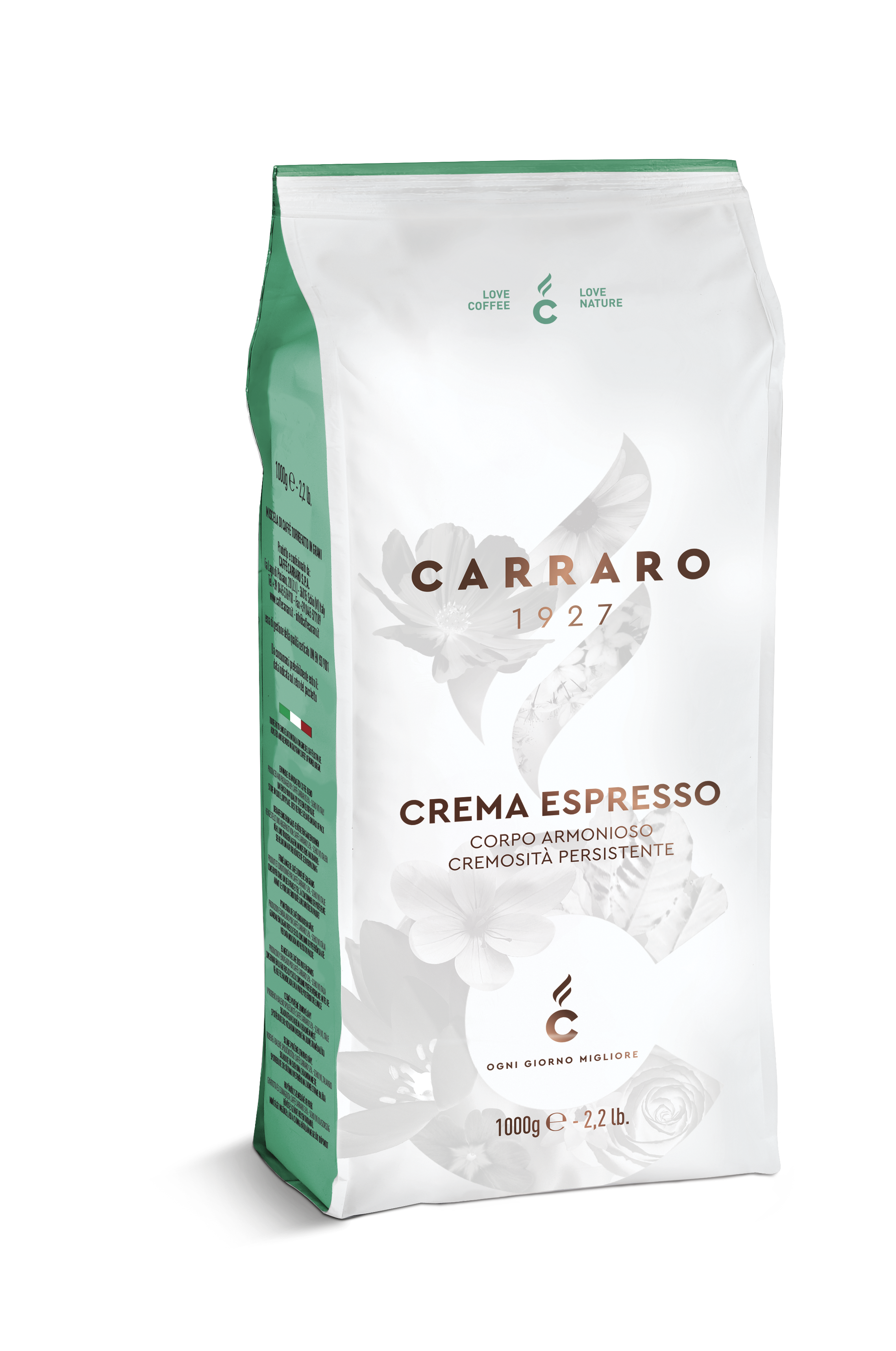 Carraro Crema Espresso - 1kg, zrnková káva