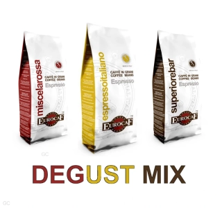 Eurocaf Degust Mix - 3x 1kg, zrnková káva